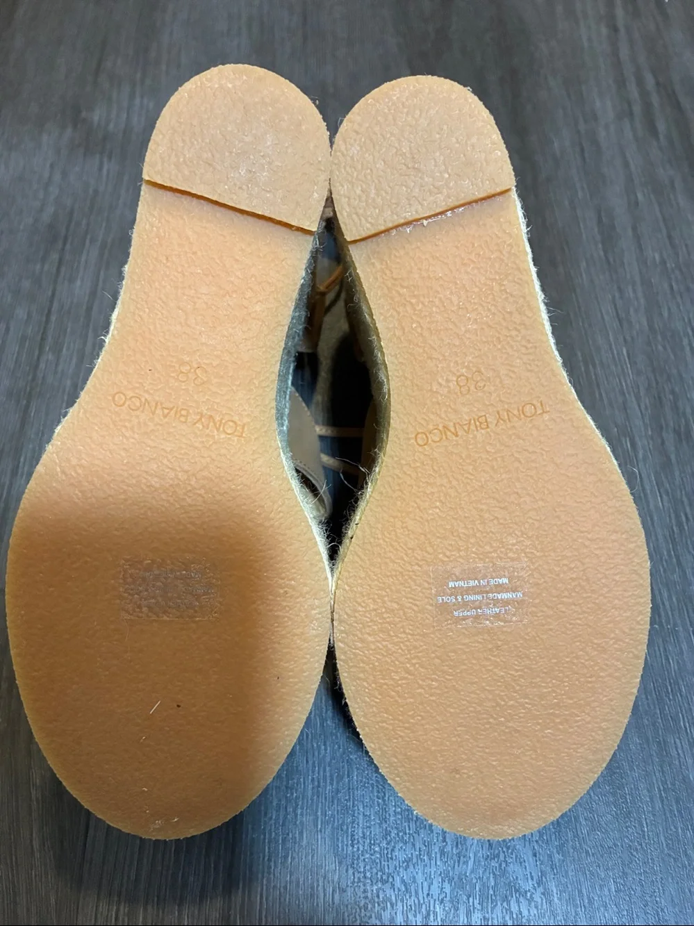 New!!! Tony Bianco Biba Caramel Leather Lace-up Wedge Espadrilles.